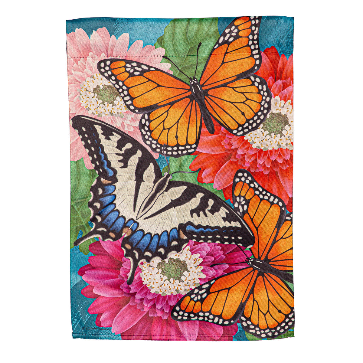 Mother Monarch Suede Garden Flag by Evergreen Enterprises butterfly floral motif on Tampa Home & Garden Store