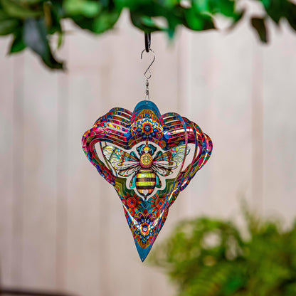 Illusion Spinner Edge Program wind spinner with vibrant multicolor butterfly-patterned blades on Tampa Home & Garden Store