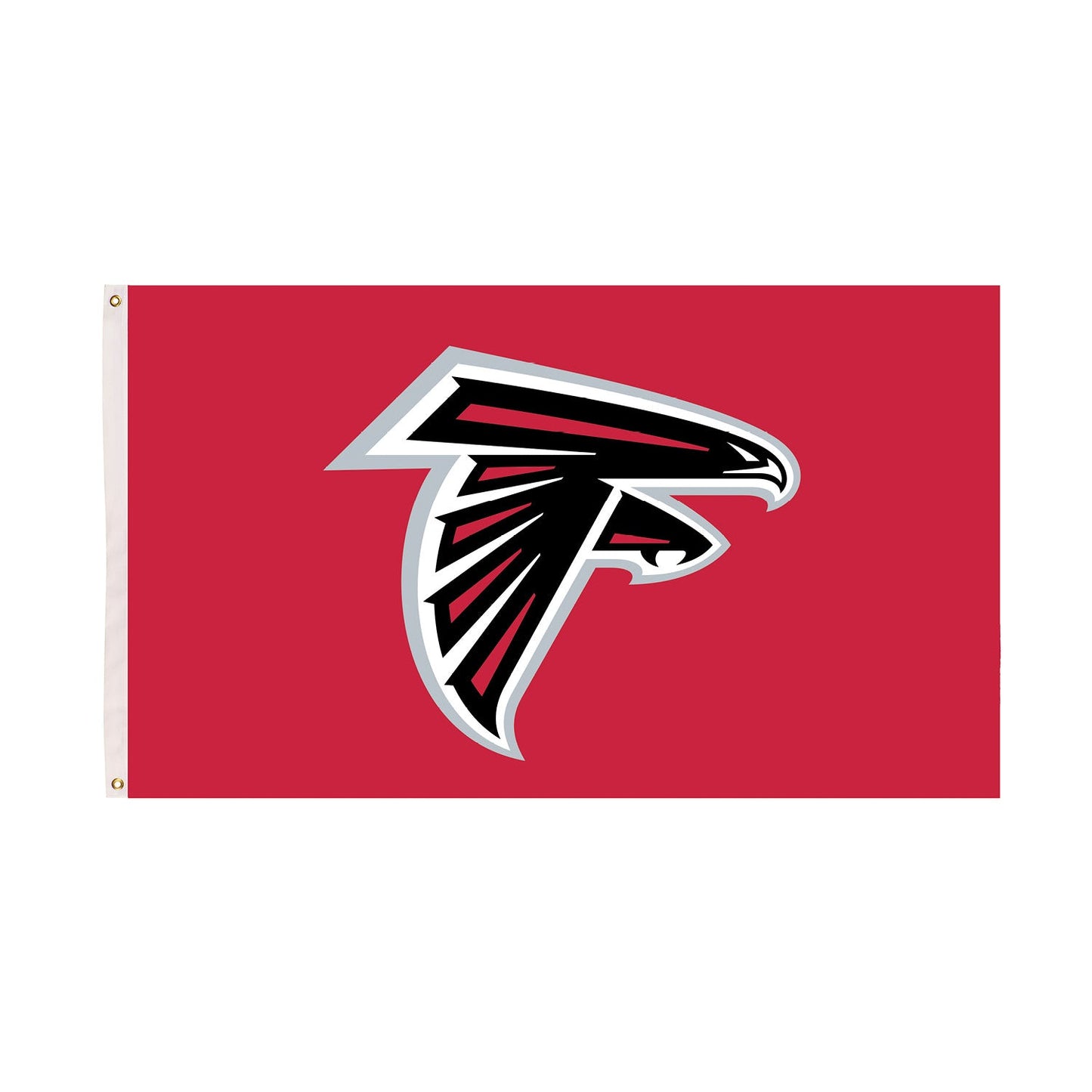 Atlanta Falcons flag 3x5, 2 grommets, red sublimated flag with Falcons head logo by Evergreen on Tampa Home & Garden Store