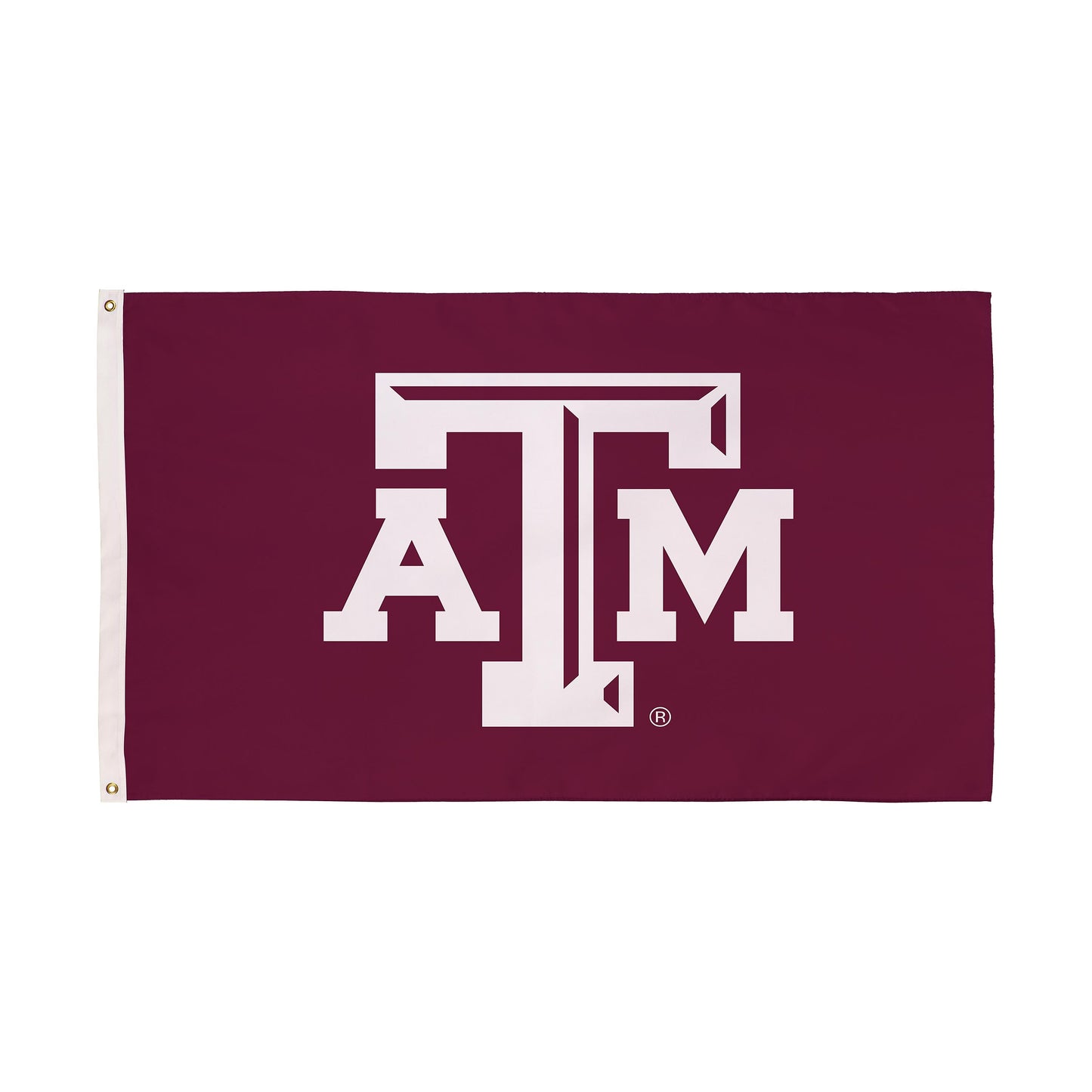 Texas A&M single-sided estate flag 3x5 in maroon with two grommets and A&M lettering on Tampa Home & Garden Store
