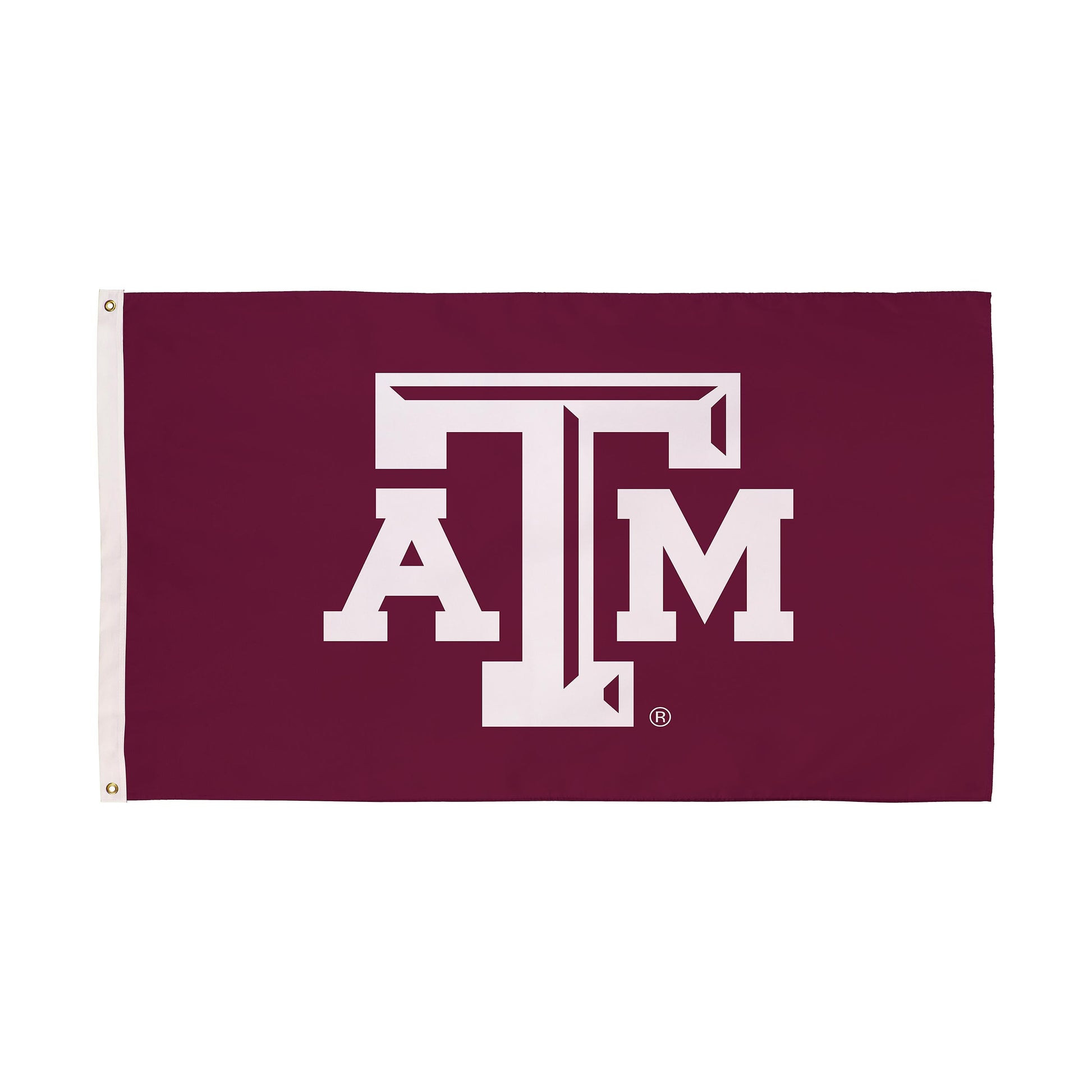 Texas A&M single-sided estate flag 3x5 in maroon with two grommets and A&M lettering on Tampa Home & Garden Store