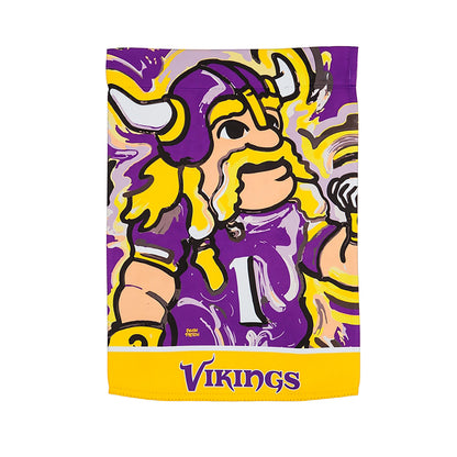 Minnesota Vikings suede flag with purple gold and black Viking graphic by Evergreen Enterprises on Tampa Home & Garden Store