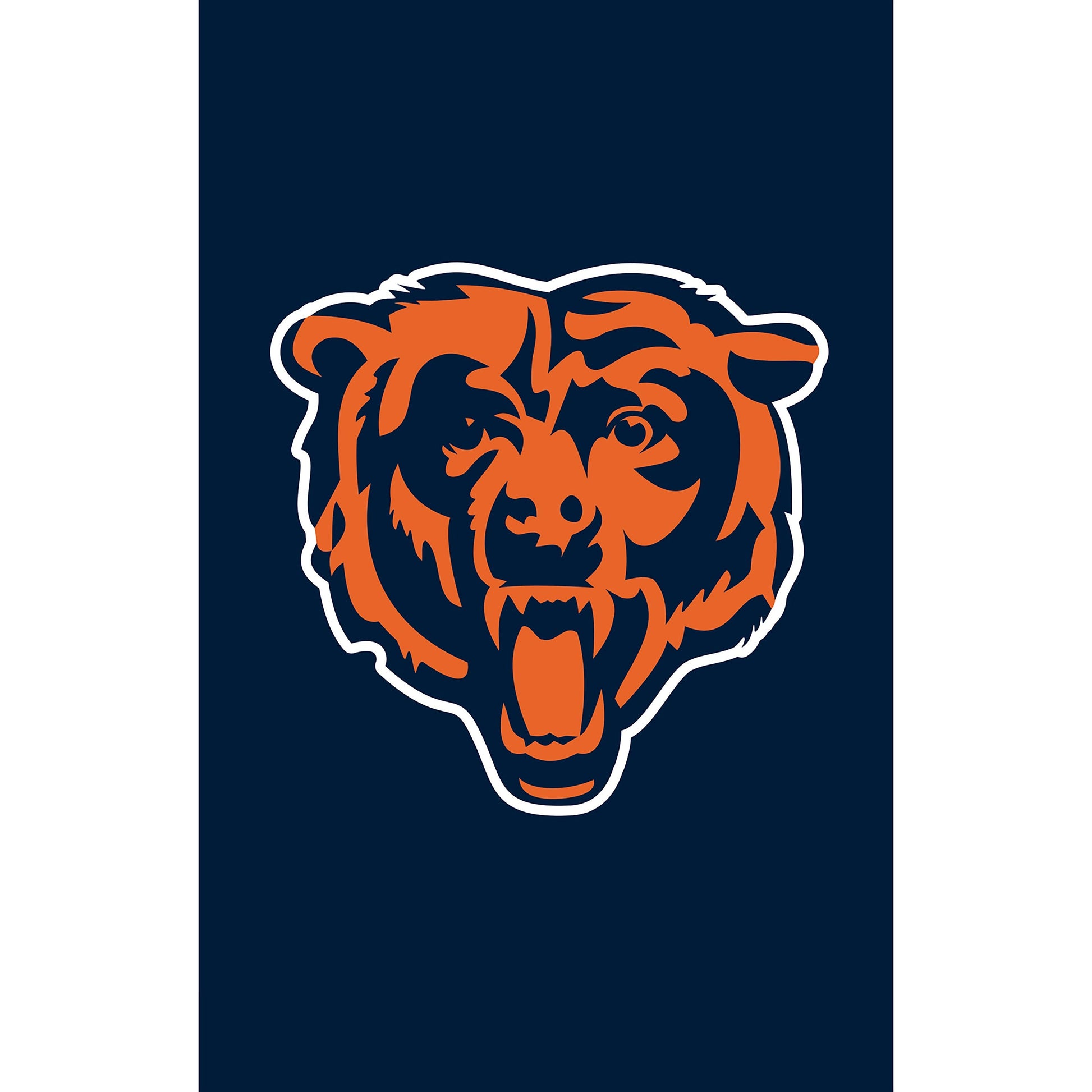 Chicago Bears applique house flag with orange bear head logo on navy background on Tampa Home & Garden Store