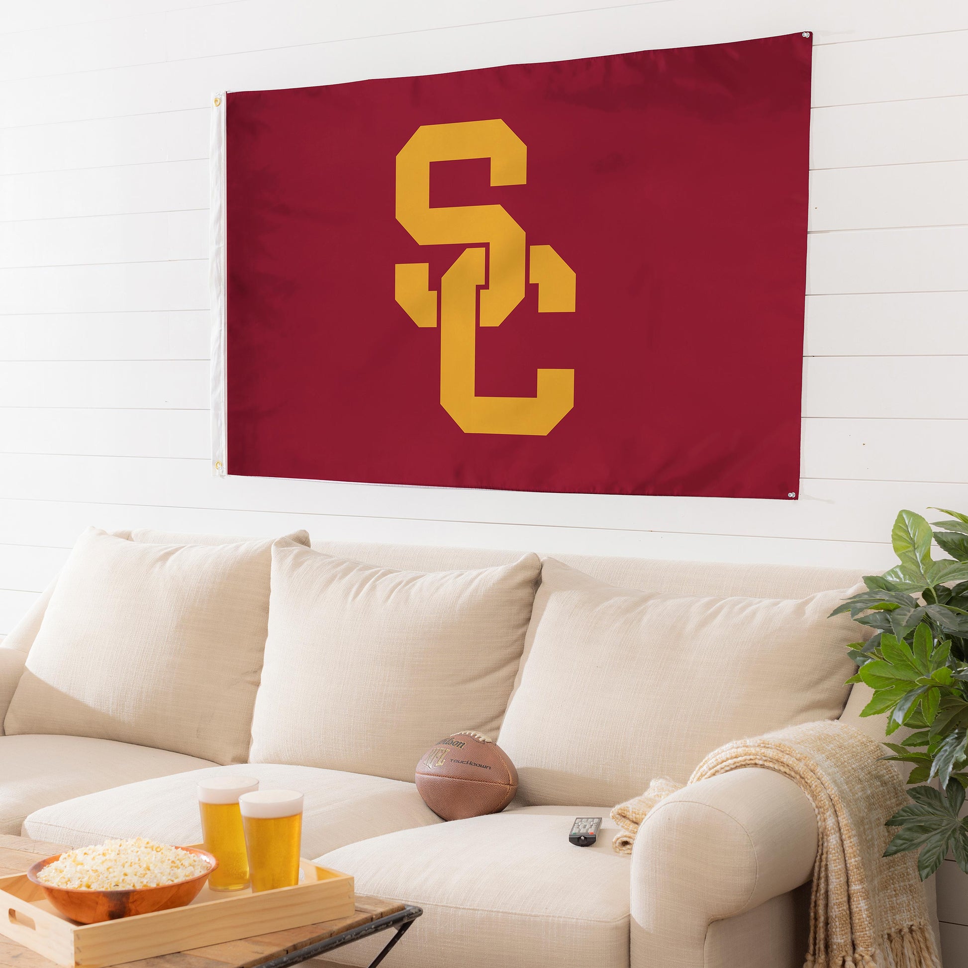 USC single-sided estate flag 3x5 maroon with gold SC monogram, grommets, Evergreen Enterprises on Tampa Home & Garden Store
