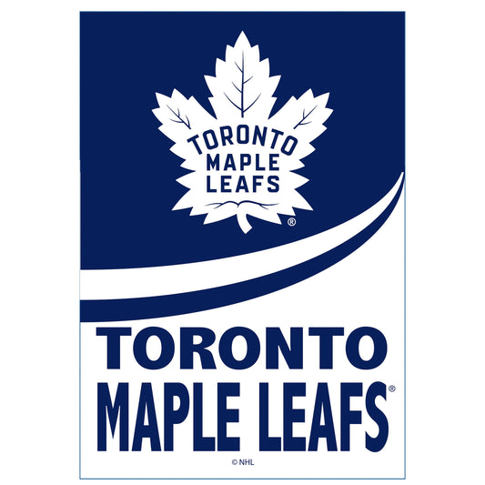 Burlap flag Toronto Maple Leafs logo on blue background with white maple leaf NHL licensed on Tampa Home & Garden Store
