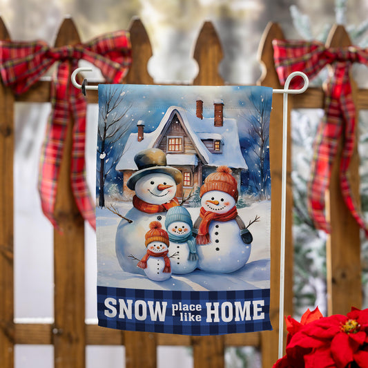Snow Place Like Home Suede Garden Flag - Tampa Home & Garden Store