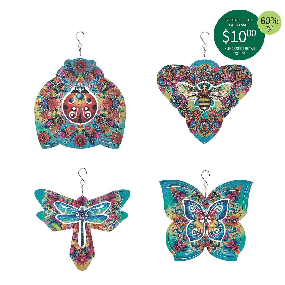 Illusion Spinner Edge Program wind spinner floral butterfly designs Evergreen Enterprises on Tampa Home & Garden Store