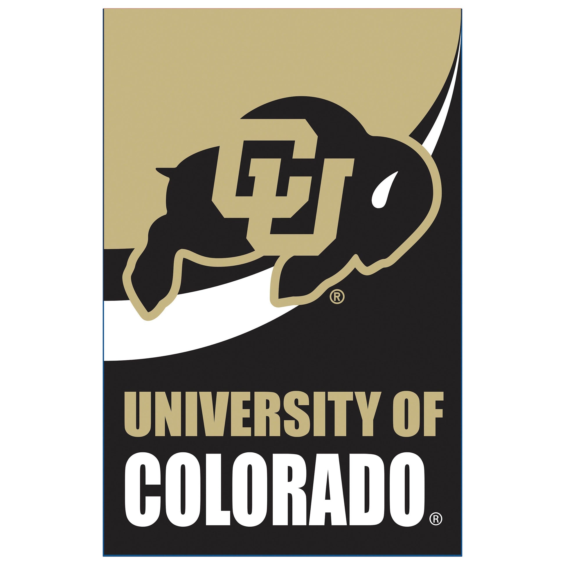 University of Colorado burlap flag banner in gold and black buffalo logo by Evergreen Enterprises on Tampa Home & Garden Store