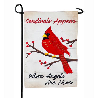 When Angels Are Near Linen Garden Flag red cardinals on branch Evergreen Enterprises on Tampa Home & Garden Store
