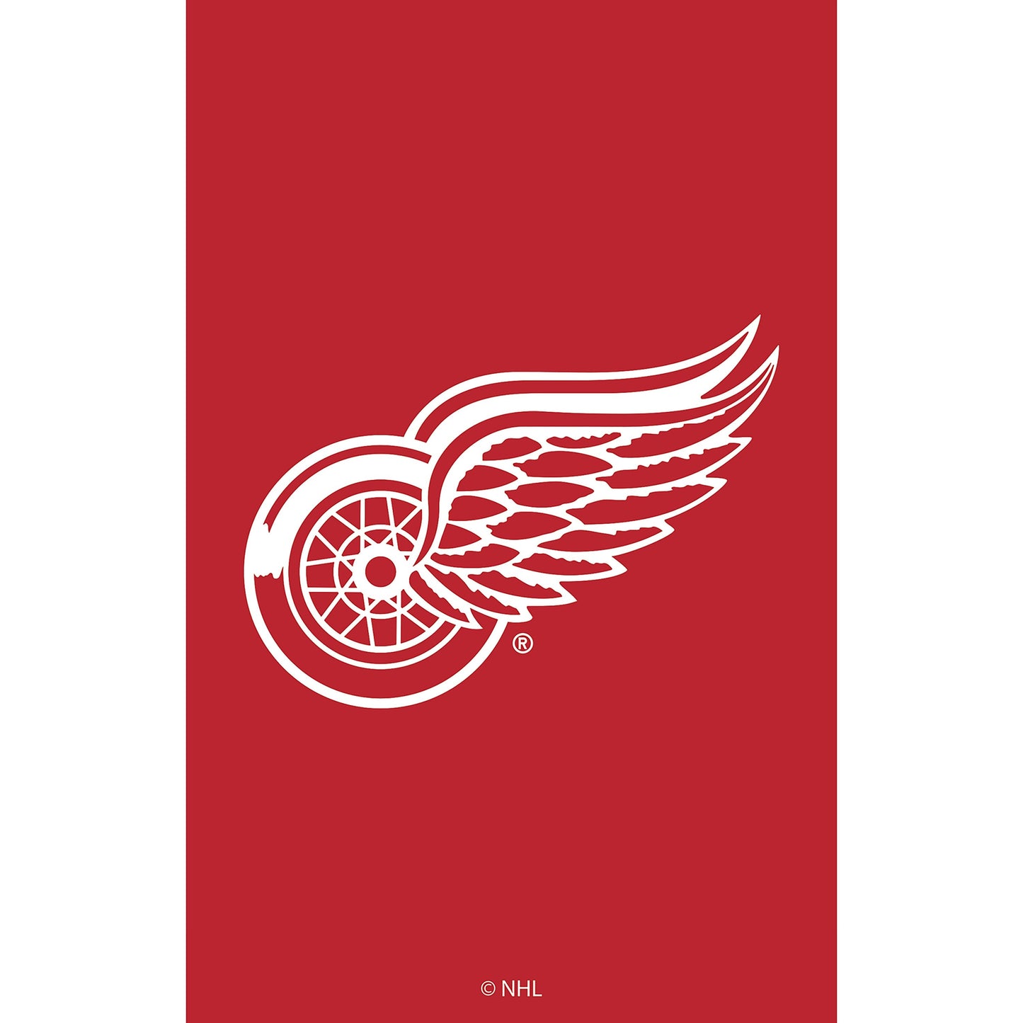 Detroit Red Wings applique house flag red background with white wing logo on Tampa Home & Garden Store
