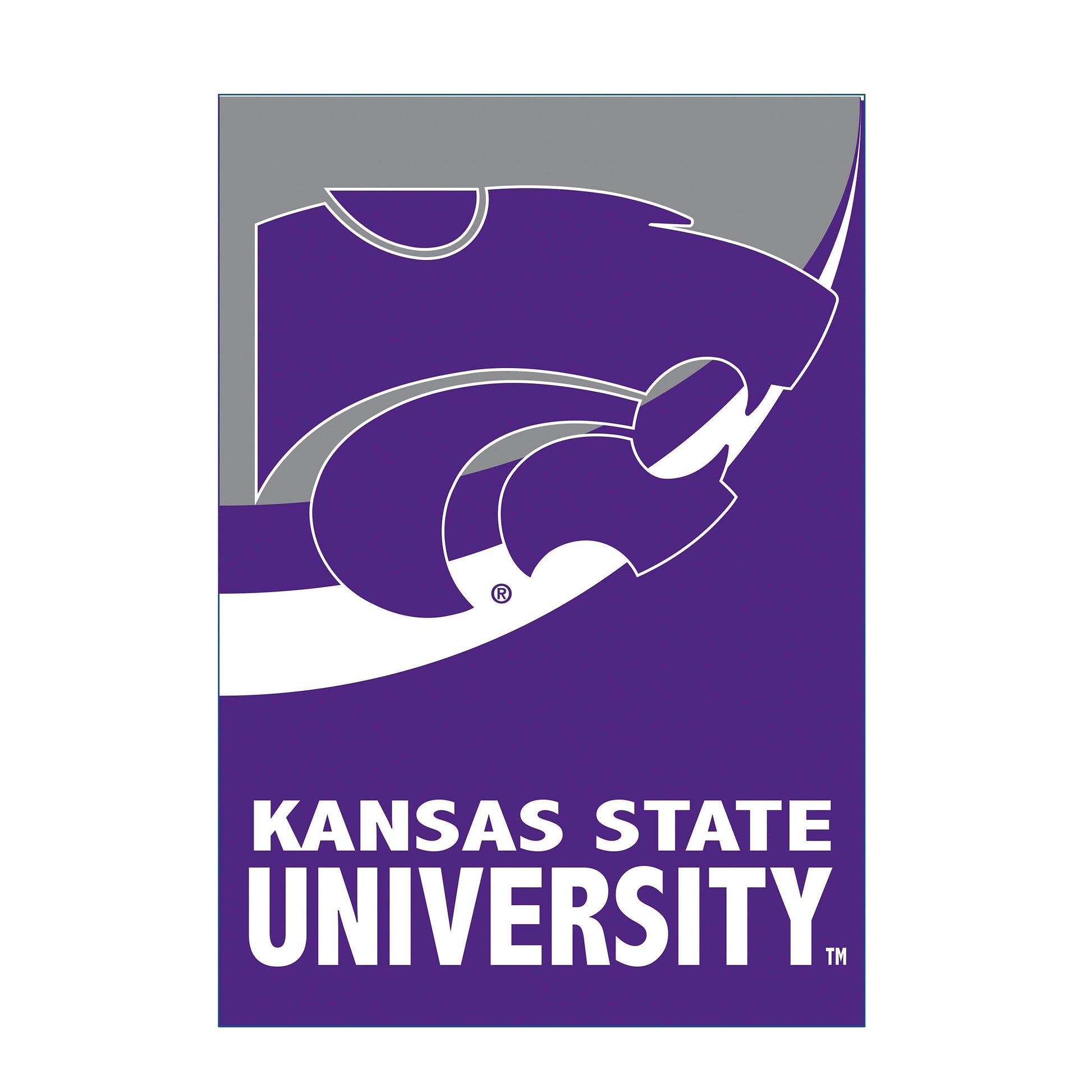 Kansas State University burlap house flag purple with white logo by Evergreen Enterprises on Tampa Home & Garden Store