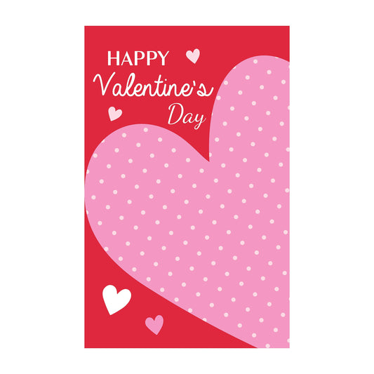 Applique house flag Happy Valentine's Day Evergreen Enterprises, red with pink hearts on Tampa Home & Garden Store