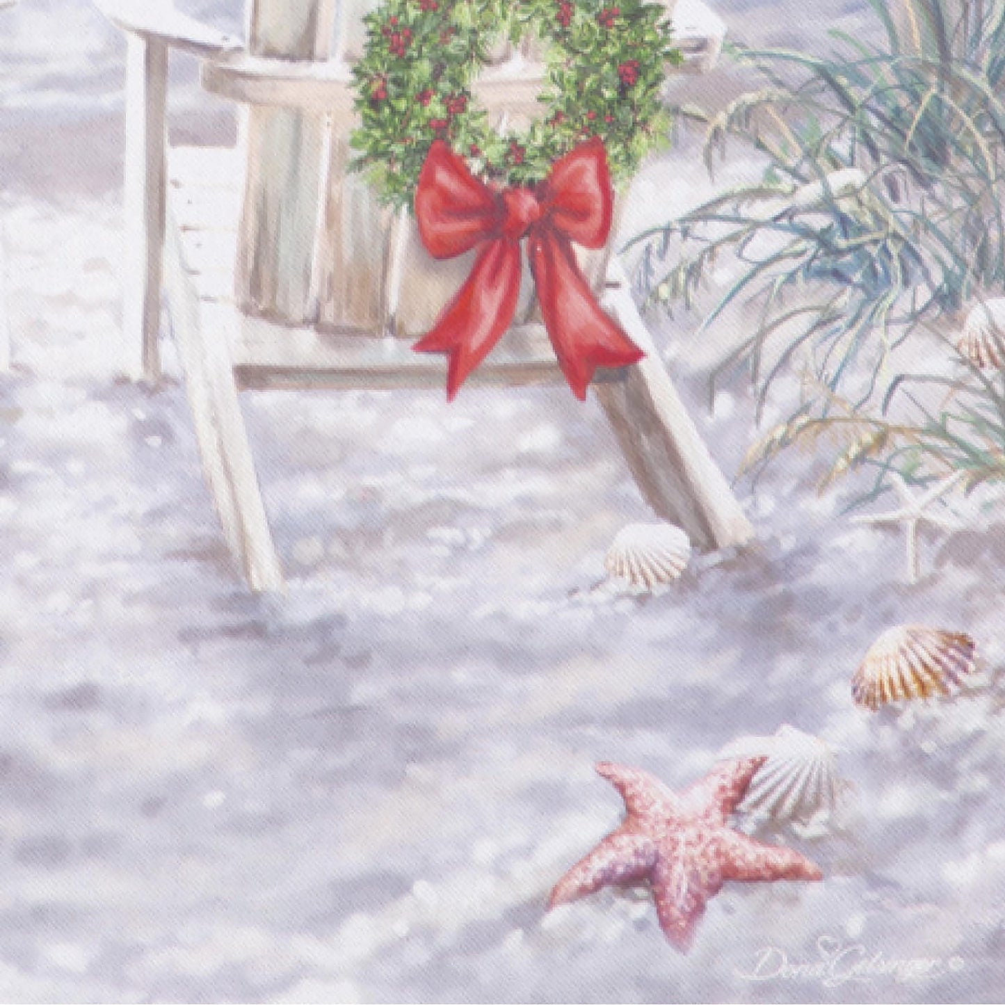 Christmas on the Beach Suede Garden Flag red bow Evergreen Enterprises flag accessory on Tampa Home & Garden Store