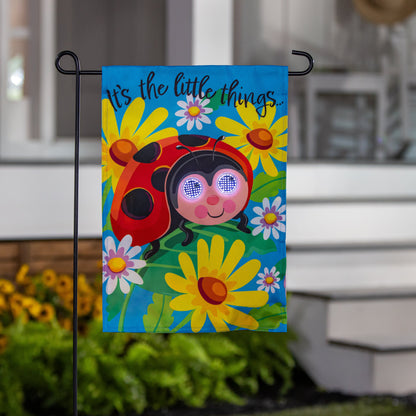 Animated Little Things applique lighted garden flag with LED eyes, blue Evergreen Ent. on Tampa Home & Garden Store