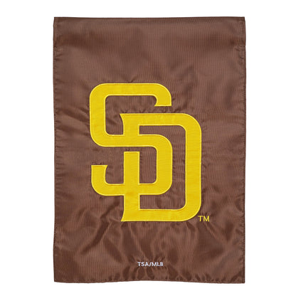 San Diego Padres applique flag brown fabric with yellow lettering Evergreen Enterprises on Tampa Home & Garden Store