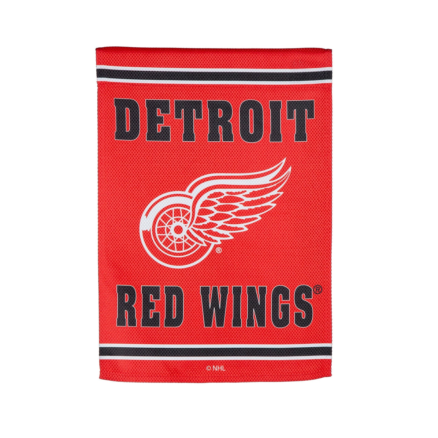 Detroit Red Wings Embossed Suede Garden Flag red suede with stripe by Evergreen Enterprises on Tampa Home & Garden Store
