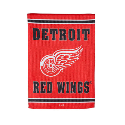 Detroit Red Wings Embossed Suede Garden Flag red suede with stripe by Evergreen Enterprises on Tampa Home & Garden Store