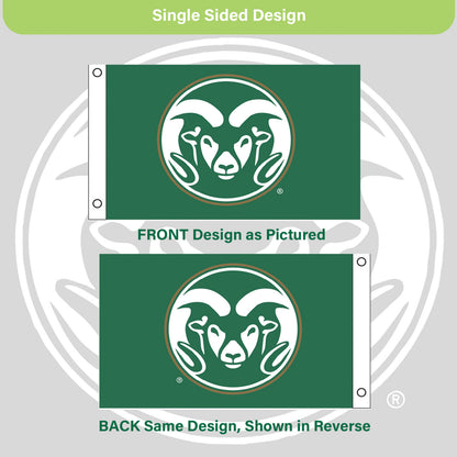 Colorado State Single-Sided Flag, green with white ram head emblem, 3x5, 2 grommets on Tampa Home & Garden Store