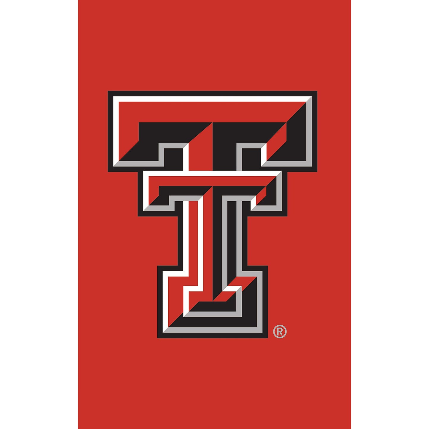 Texas Tech University applique house flag red field with TTU logo, Evergreen Enterprises on Tampa Home & Garden Store