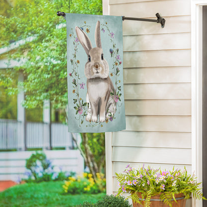 Vintage Floral Hare Suede House Flag