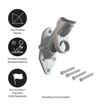 2-Position Aluminum Flag Bracket by Evergreen Enterprises with mounting screws included on Tampa Home & Garden Store