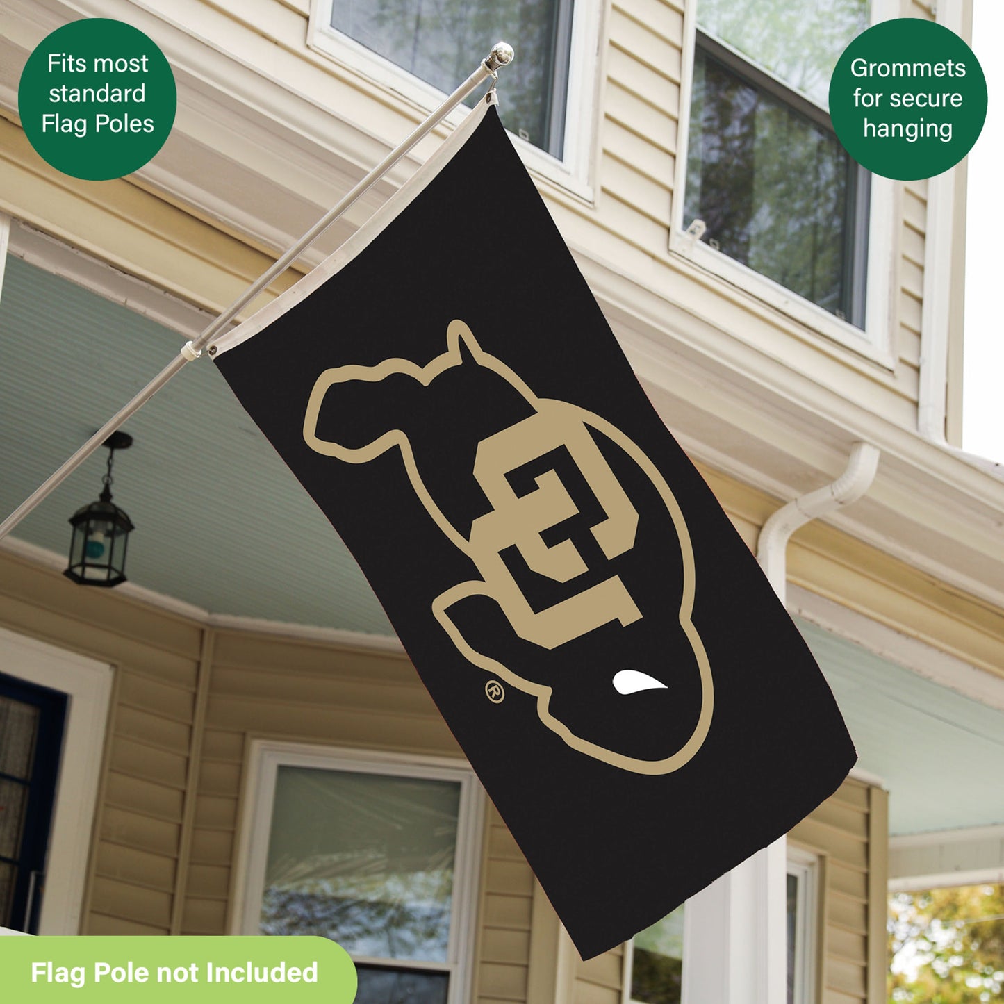 University of Colorado flag, single-sided sublimated with 2 grommets, 3x5 by Evergreen Enterprises on Tampa Home & Garden Store