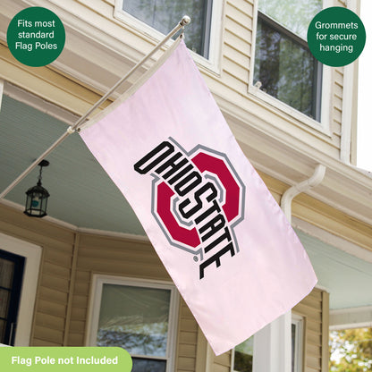 Ohio State University 3x5 estate flag sublimated single-sided with 2 grommets on Tampa Home & Garden Store