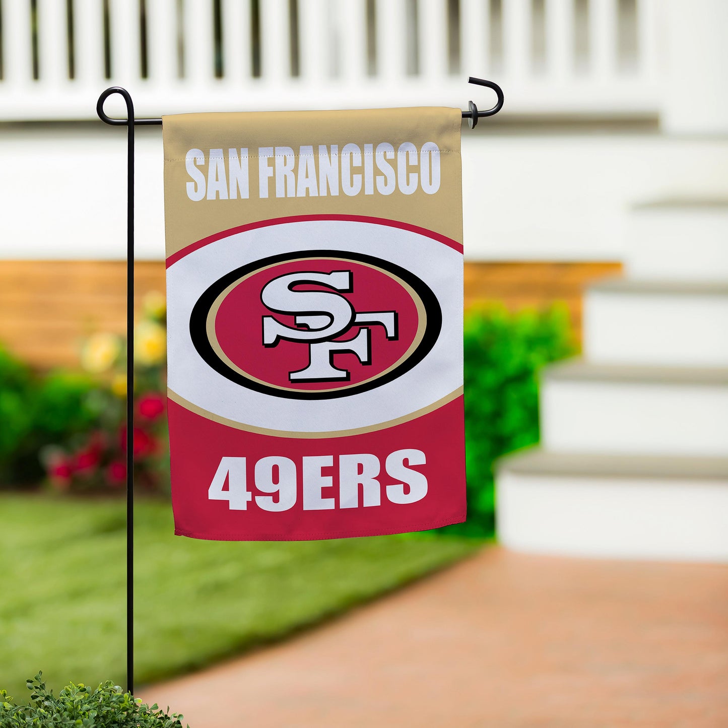 Suede flag San Francisco 49ers with logo by Evergreen Enterprises Wholesale Collective on Tampa Home & Garden Store