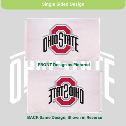 Ohio State University 3x5 single-sided flag with 2 grommets, sublimated Evergreen on Tampa Home & Garden Store