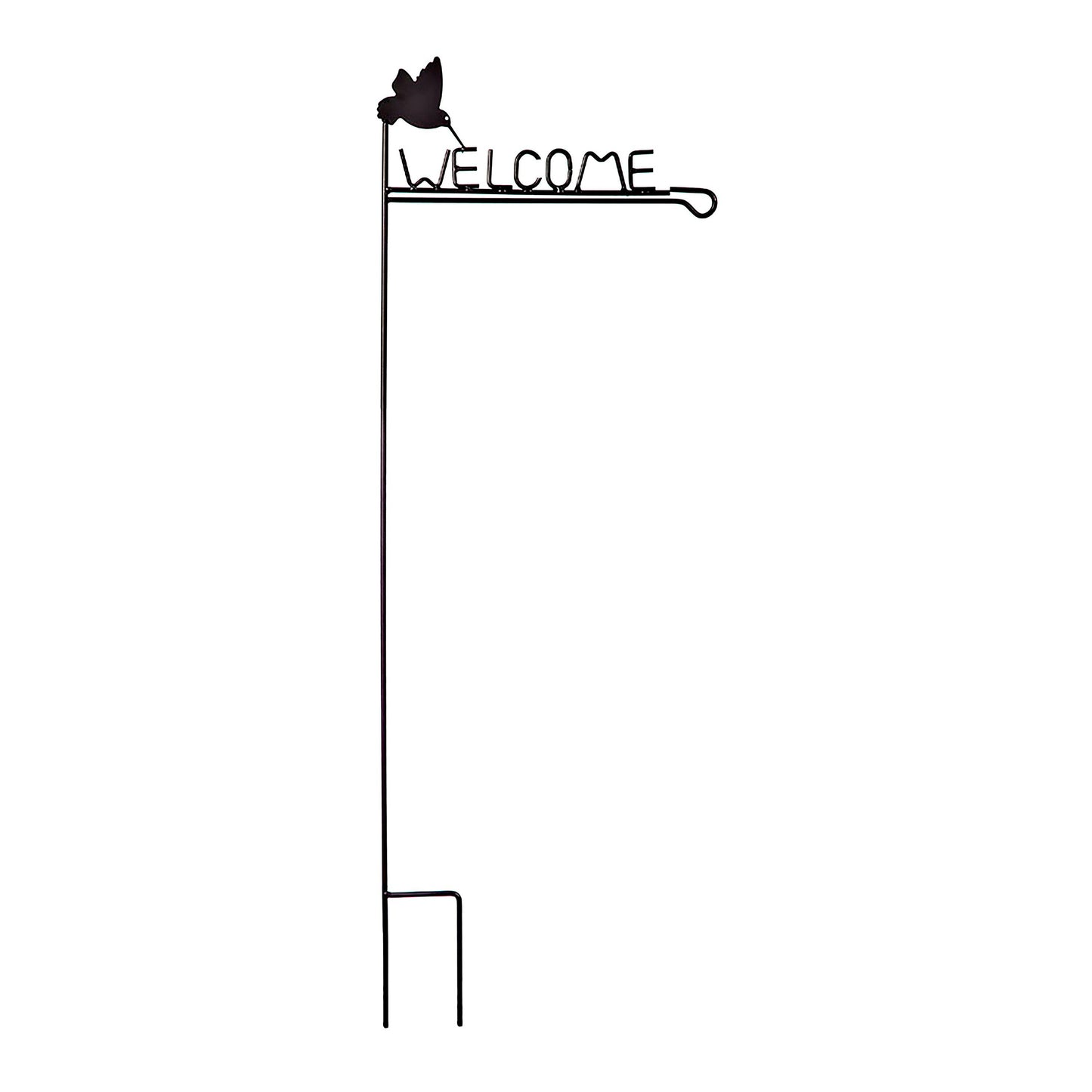 Hummingbird Welcome Garden Flag Stand black metal stake Evergreen Enterprises on Tampa Home & Garden Store