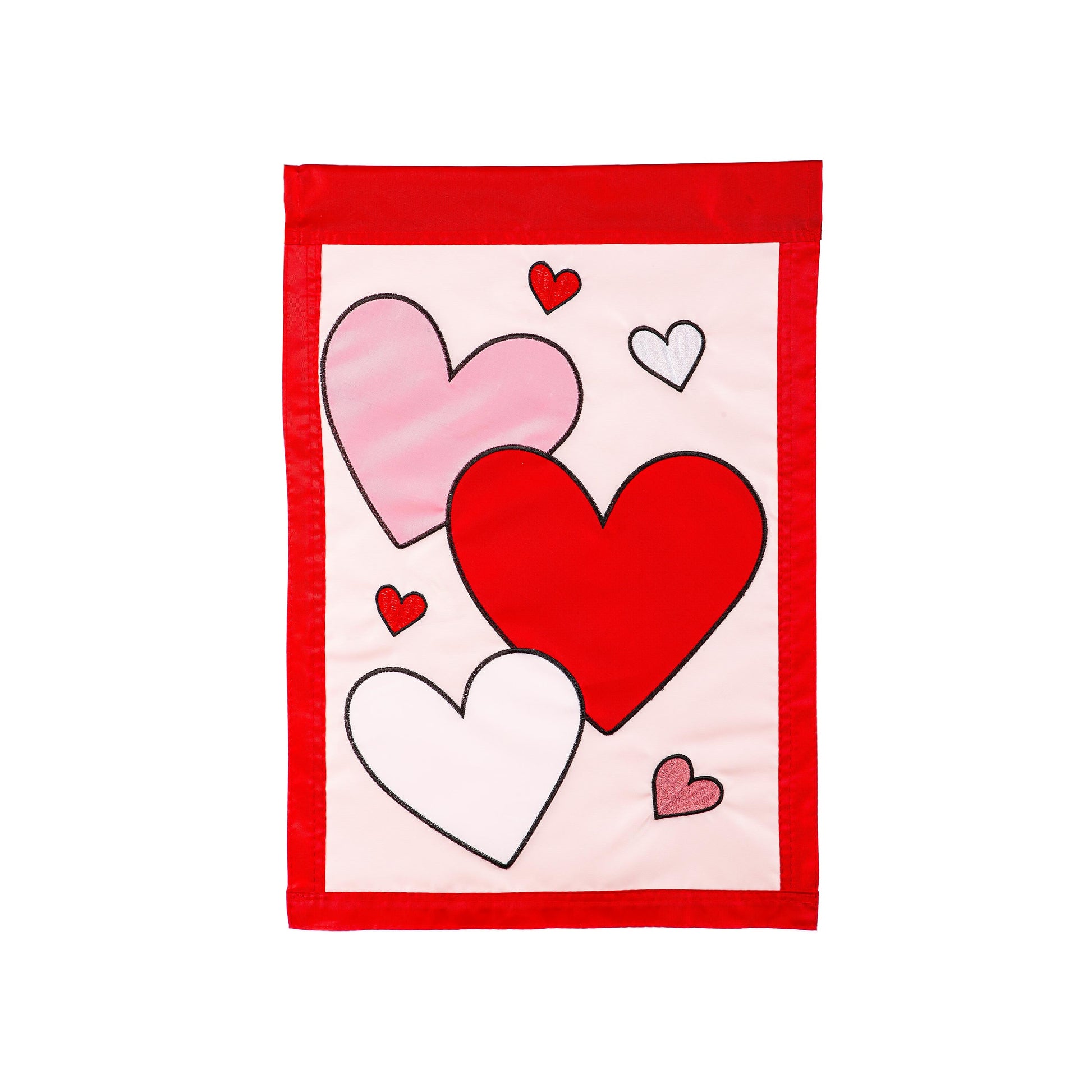 Basic applique garden flag You Have My Heart with pink panel red border Evergreen Enterprises on Tampa Home & Garden Store