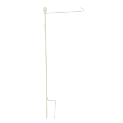 Metal Twist Garden Flag Stand brushed ivory finish with curved arm Evergreen Enterprises on Tampa Home & Garden Store