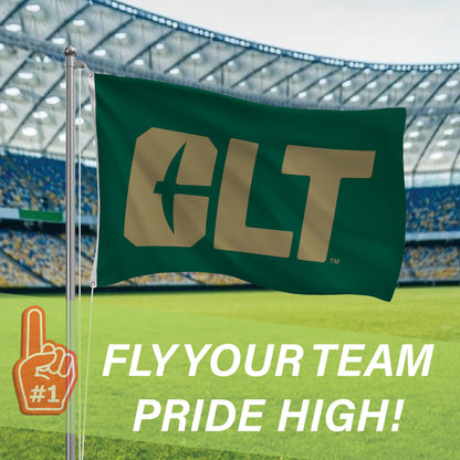 UNC Charlotte flag 3x5, single-sided sublimated flag with 2 grommets, green field on Tampa Home & Garden Store