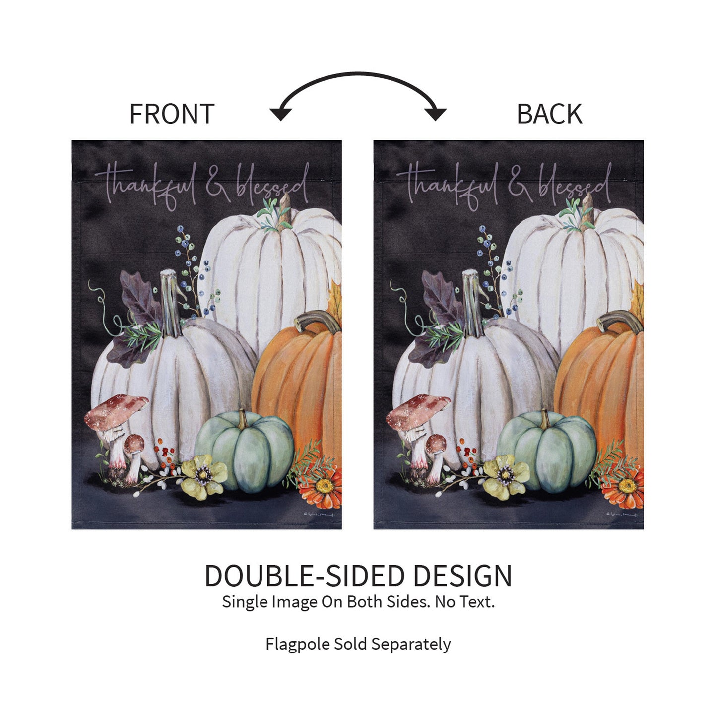 Beauty Of Fall Suede Garden Flag with pumpkins and thankful blessed Evergreen Enterprises on Tampa Home & Garden Store