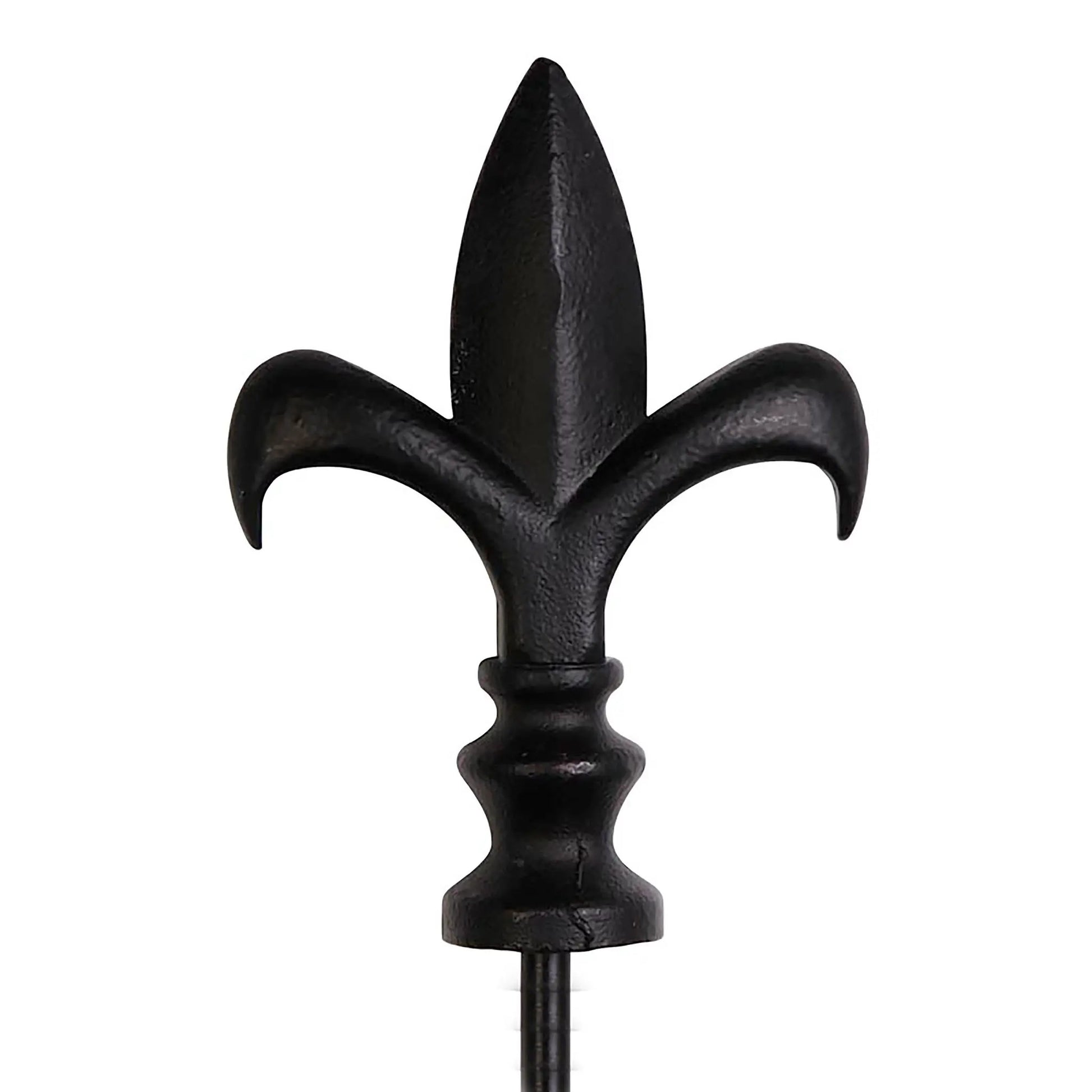 Black fleur-de-lis garden flag pole finial on decorative stake by Evergreen Enterprises on Tampa Home & Garden Store