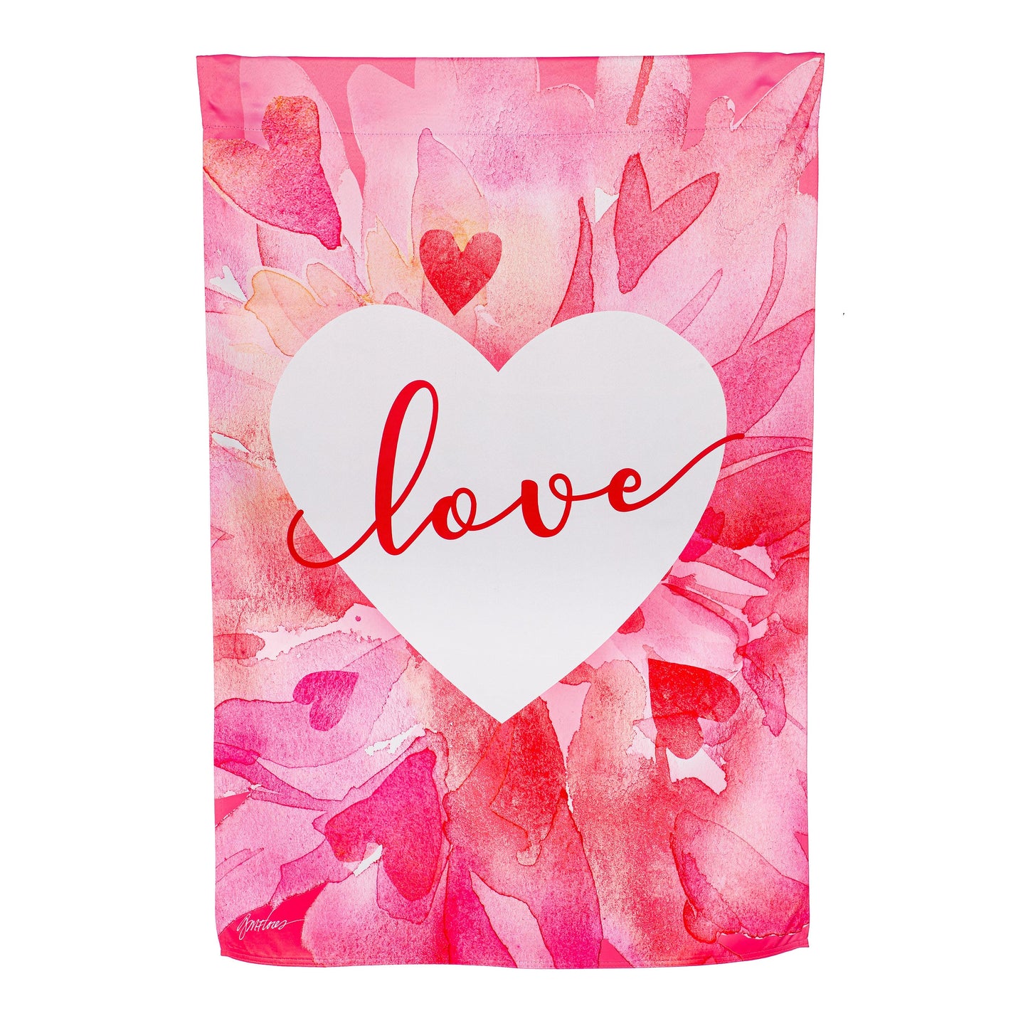 Petal Heart Valentines Day Suede House Flag