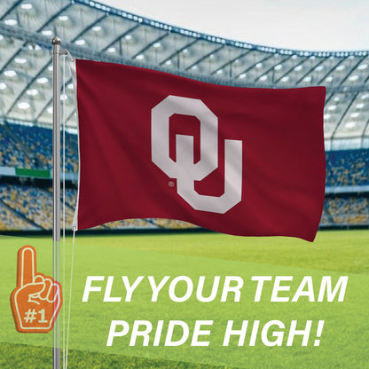 University of Oklahoma 3x5 estate flag with 2 grommets, red sublimated flag on Tampa Home & Garden Store