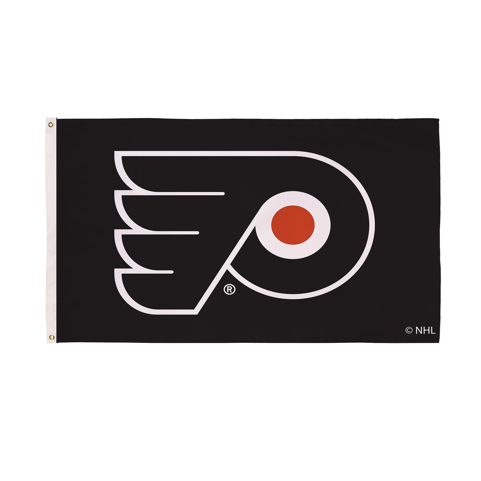 Philadelphia Flyers estate flag 3x5, black single-sided sublimated flag with 2 grommets on Tampa Home & Garden Store