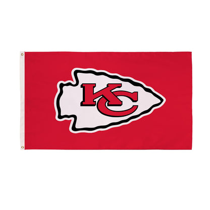 Kansas City Chiefs estate flag 3x5, red sublimated flag with KC logo, 2 grommets on Tampa Home & Garden Store