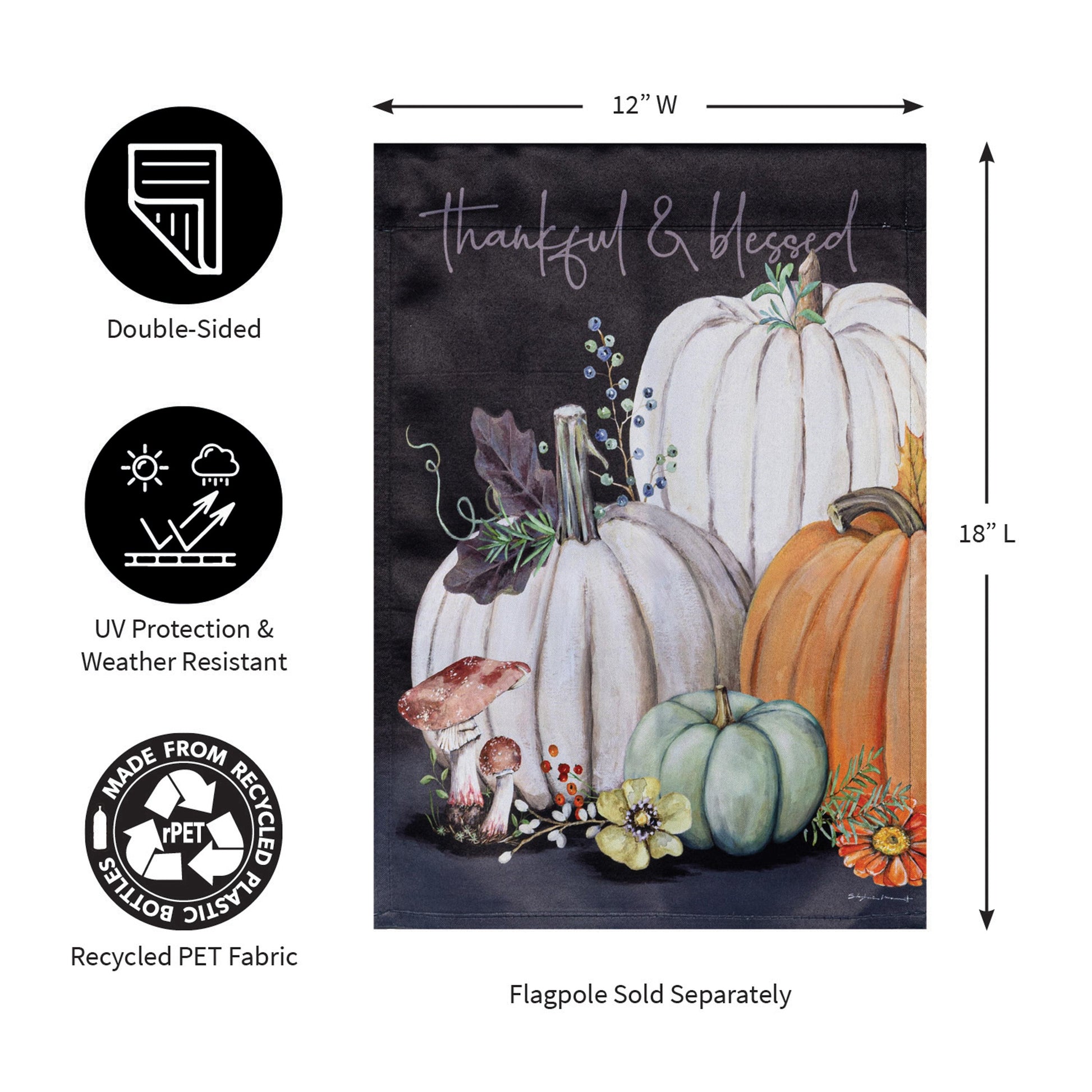 Beauty Of Fall Suede Garden Flag with pumpkins Evergreen Enterprises - Wholesale Collective on Tampa Home & Garden Store