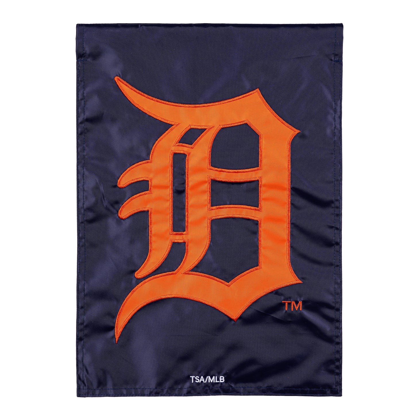 Detroit Tigers Applique Garden Flag navy background with orange logo Evergreen Enterprises on Tampa Home & Garden Store
