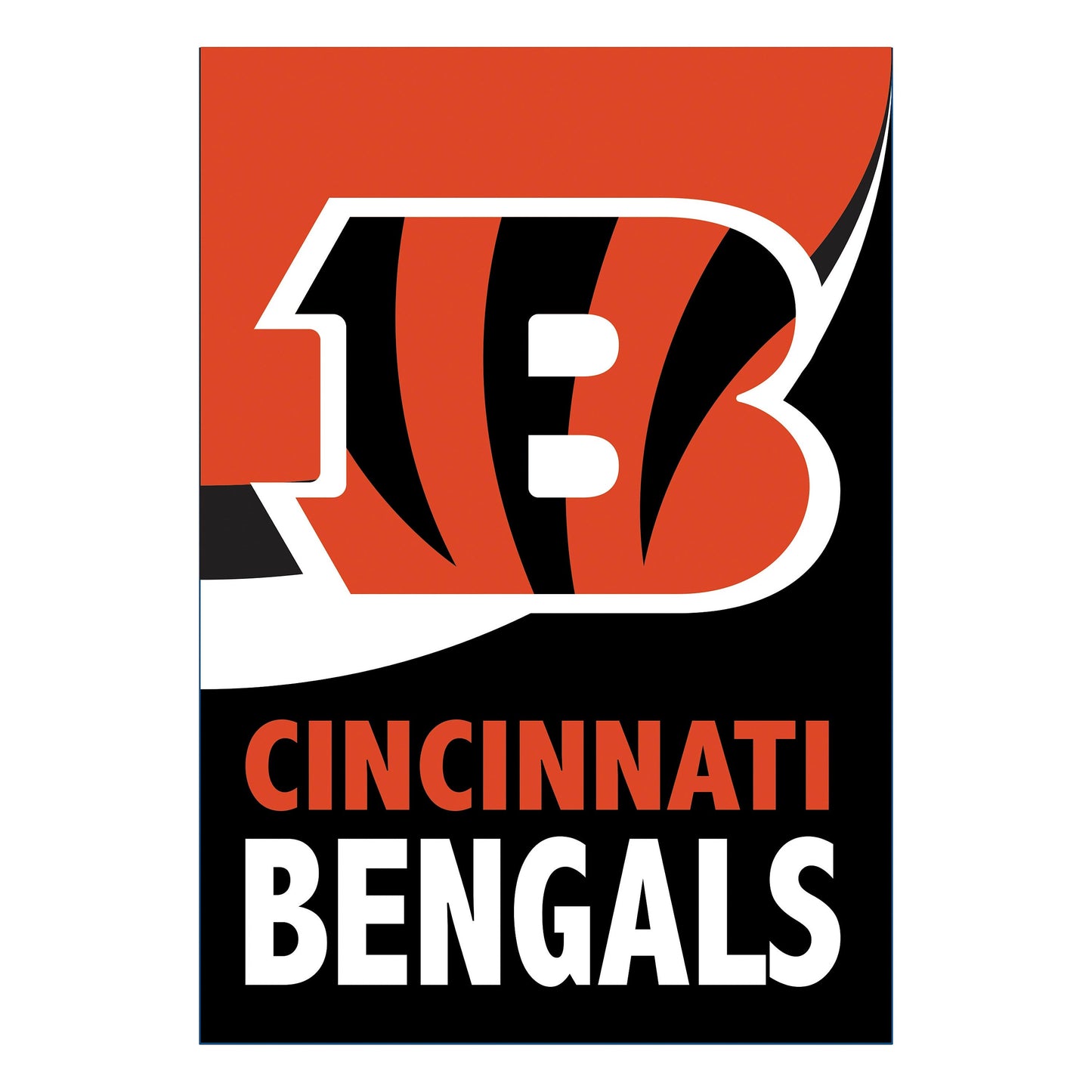 Burlap flag Cincinnati Bengals house-size, orange and black team colors, Flags & Windsocks on Tampa Home & Garden Store