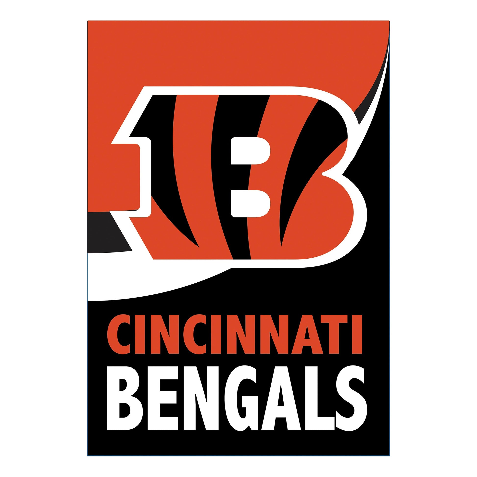 Burlap flag Cincinnati Bengals house-size, orange and black team colors, Flags & Windsocks on Tampa Home & Garden Store