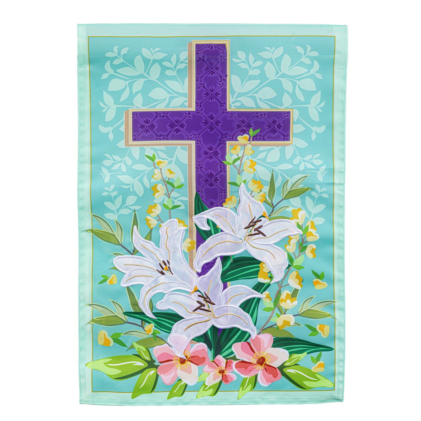 Easter Cross Applique Garden Flag