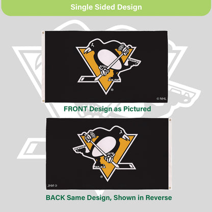 Pittsburgh Penguins estate flag 3x5 sublimated flag with 2 grommets Evergreen Enterprises on Tampa Home & Garden Store
