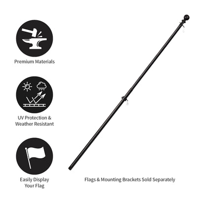 Extendable black metal house flag pole by Evergreen Enterprises - Wholesale Collective on Tampa Home & Garden Store