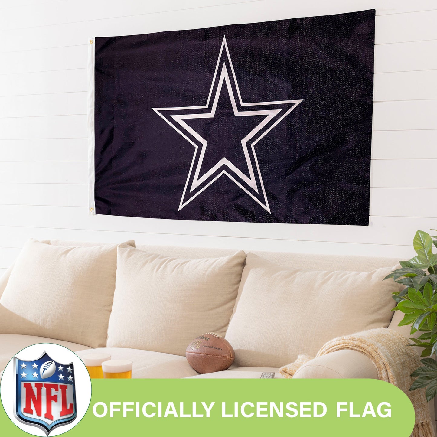 Dallas Cowboys single-sided estate flag 3x5 with 2 grommets and white star design on Tampa Home & Garden Store