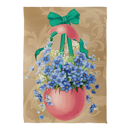 Floral Easter Egg Suede House Flag