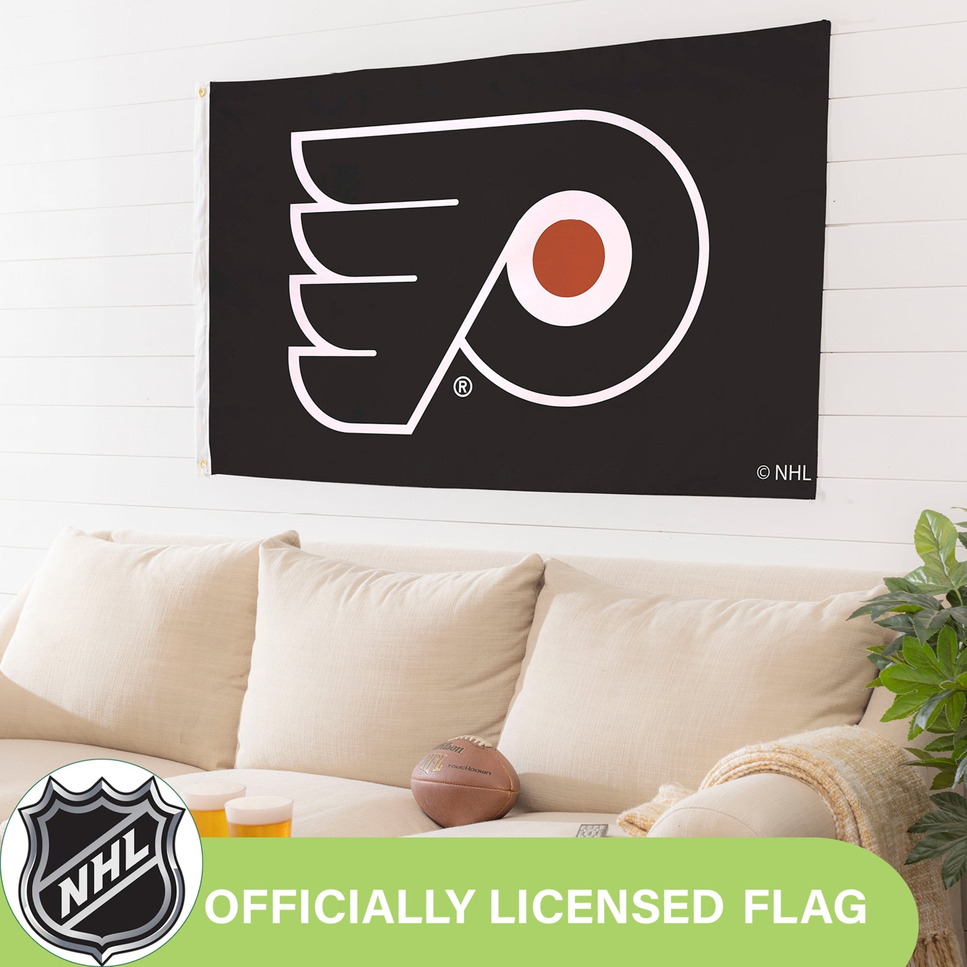 Philadelphia Flyers 3x5 single-sided sublimated estate flag with 2 grommets on Tampa Home & Garden Store