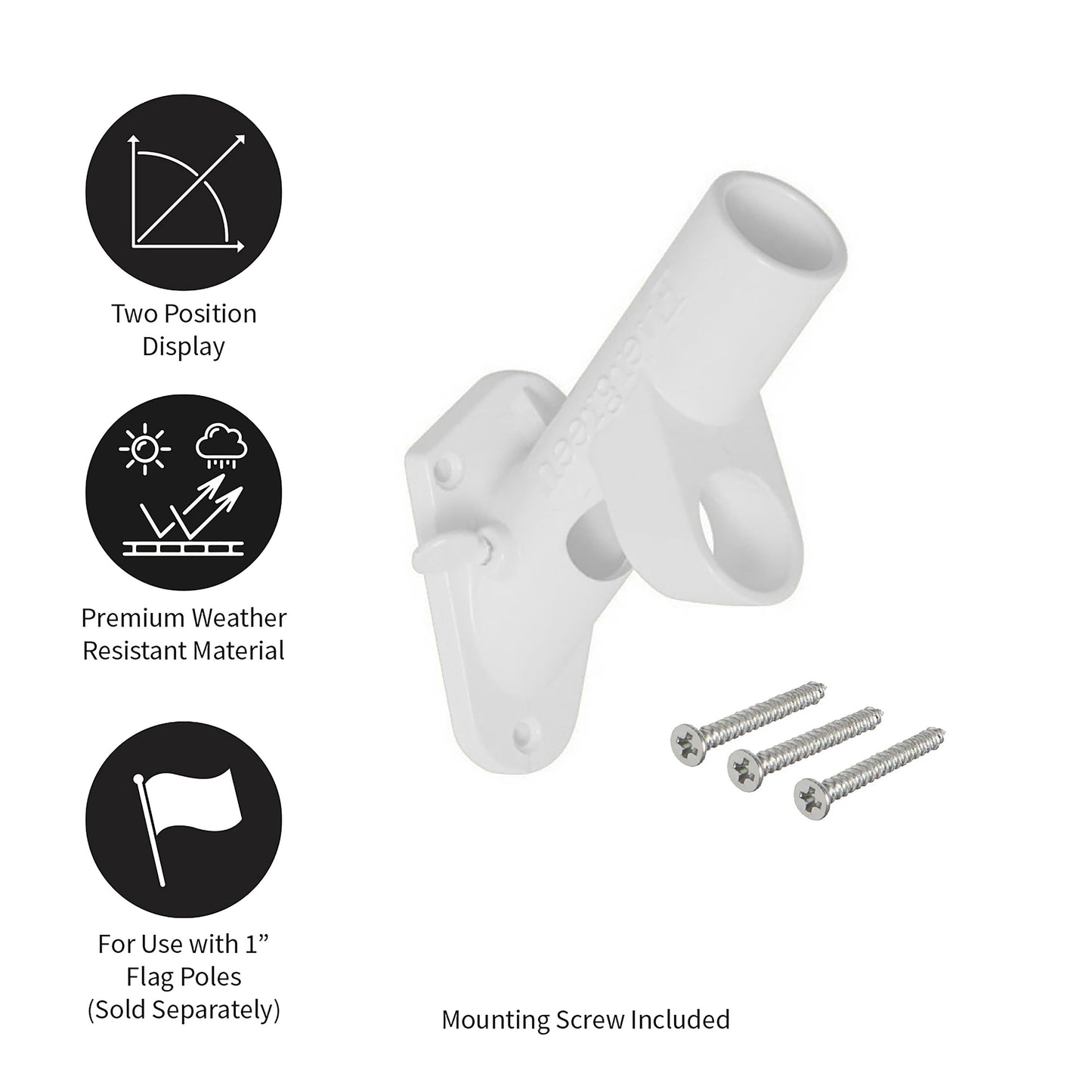 Support de drapeau de maison en fonte à 2 positions, blanc